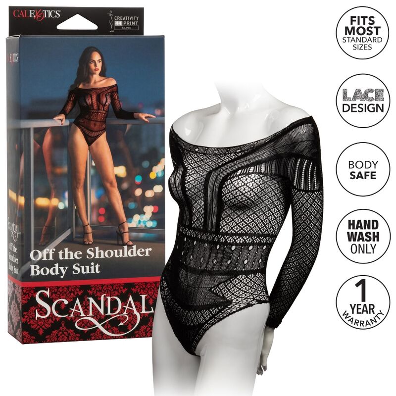 CALEXOTICS - SCANDAL SCHOUDER BODYSUIT ÉÉN MAAT