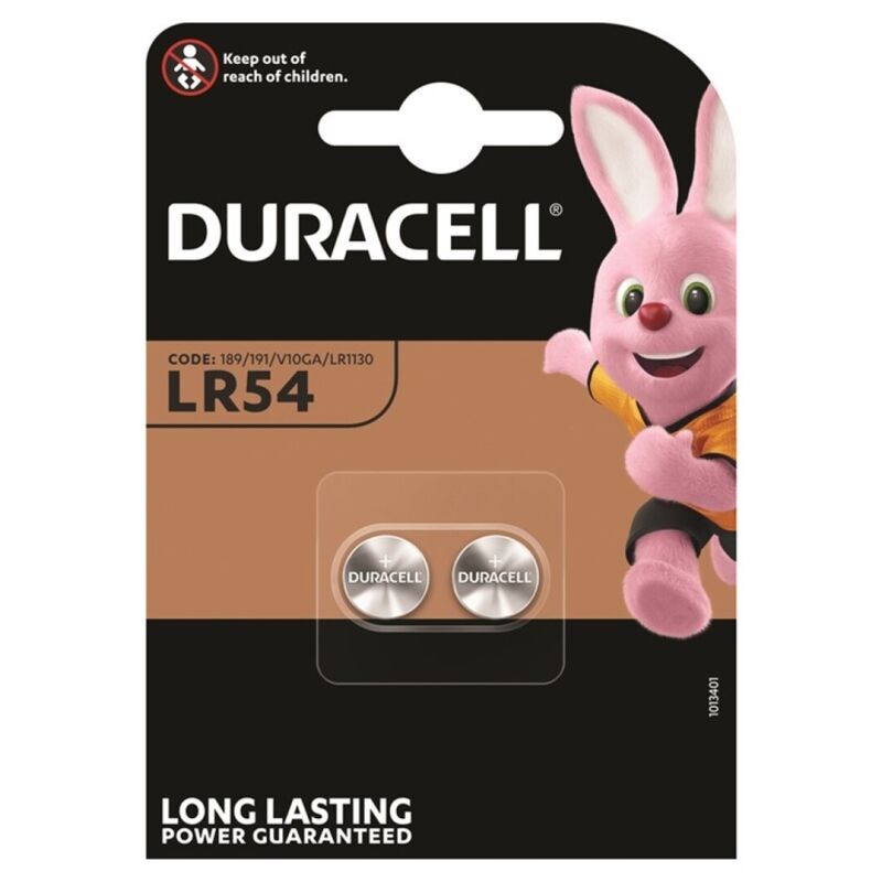 DURACELL - ALKALINE KNOPCEL LR54 LR1130 AG10 1,5V 2 STUKS