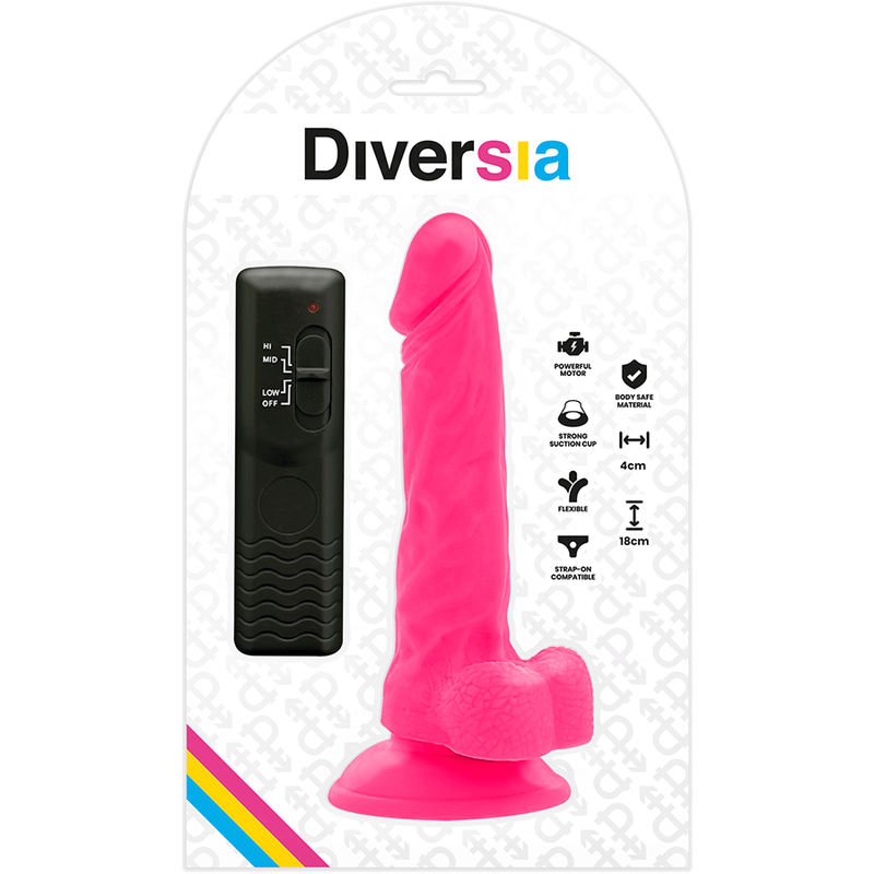DIVERSIA - FLEXIBELE TRILLENDE DILDO ROZE 18 CM -O- 4 CM