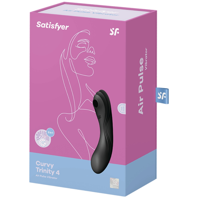 SATISFYER - CURVY TRINITY 4 LUCHTDRUKVIBRATOR ZWART