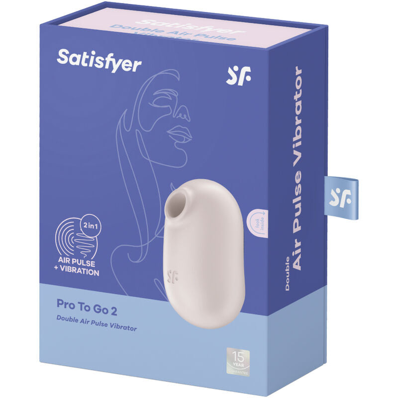 SATISFYER - PRO TO GO 2 DUBBELE STIMULATOR EN VIBRATOR BEIGE