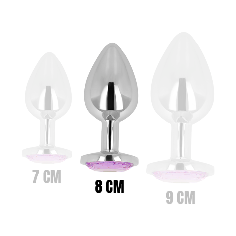 OHMAMA - ANALE PLUG MET PAARSE KRISTAL 8 CM