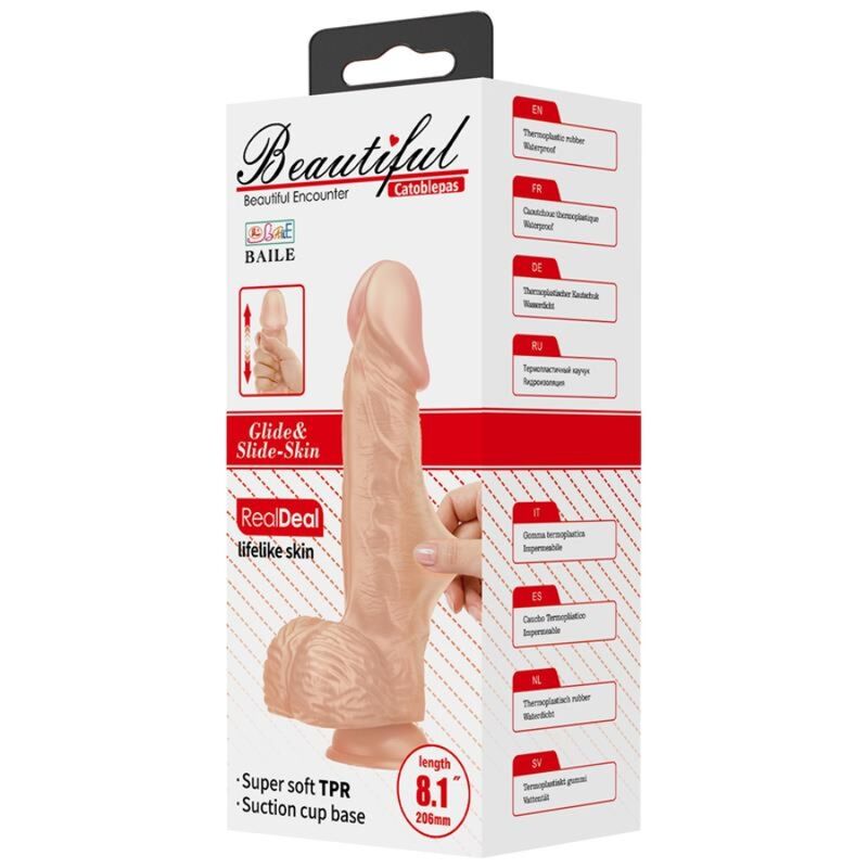 BAILE - PRACHTIGE ONTMOETING CATOBLEPAS FLEXIBELE REALISTISCHE DILDO 20,6 CM NATUREL