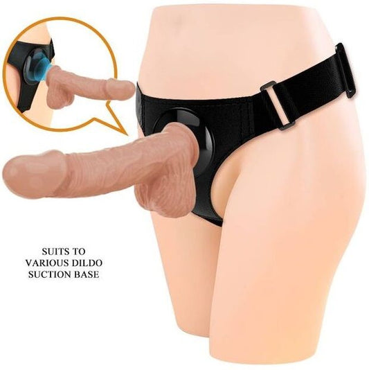 PRETTY LOVE - HARNESS SLIP UNIVERSELE HARNESS MET DILDO JERRY 21,8 CM NATUURLIJK