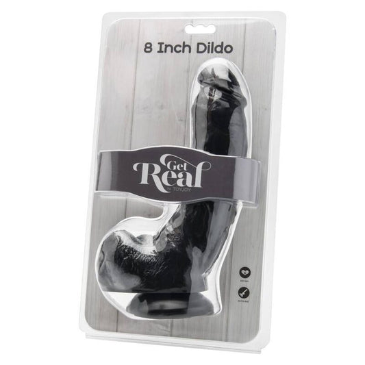 GET REAL - DILDO 20,5 CM MET BALLEN ZWART