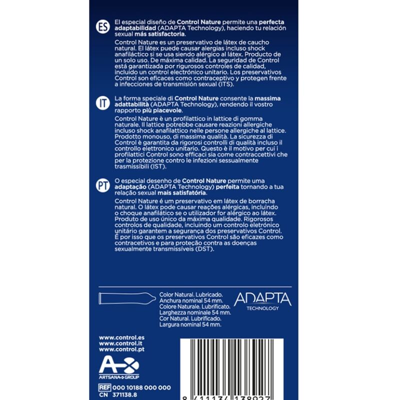 CONTROL - ADAPTA NATURE CONDOMS 6 STUKS