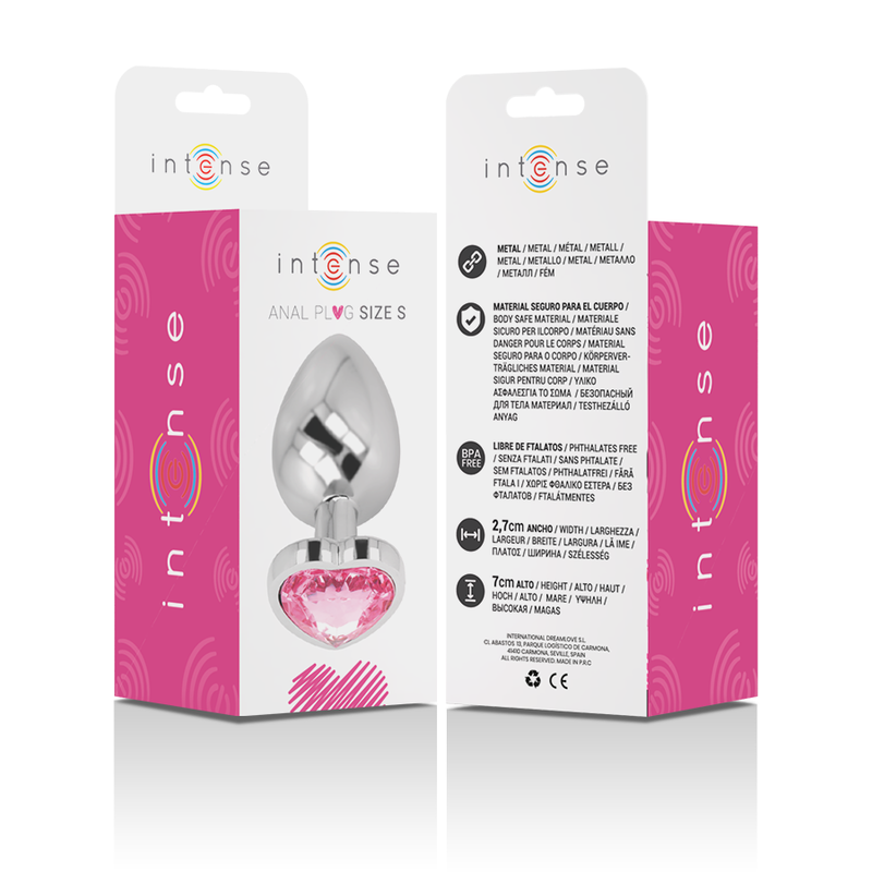 INTENSE - ALUMINIUM METALEN ANALE PLUG ROZE HART MAAT S
