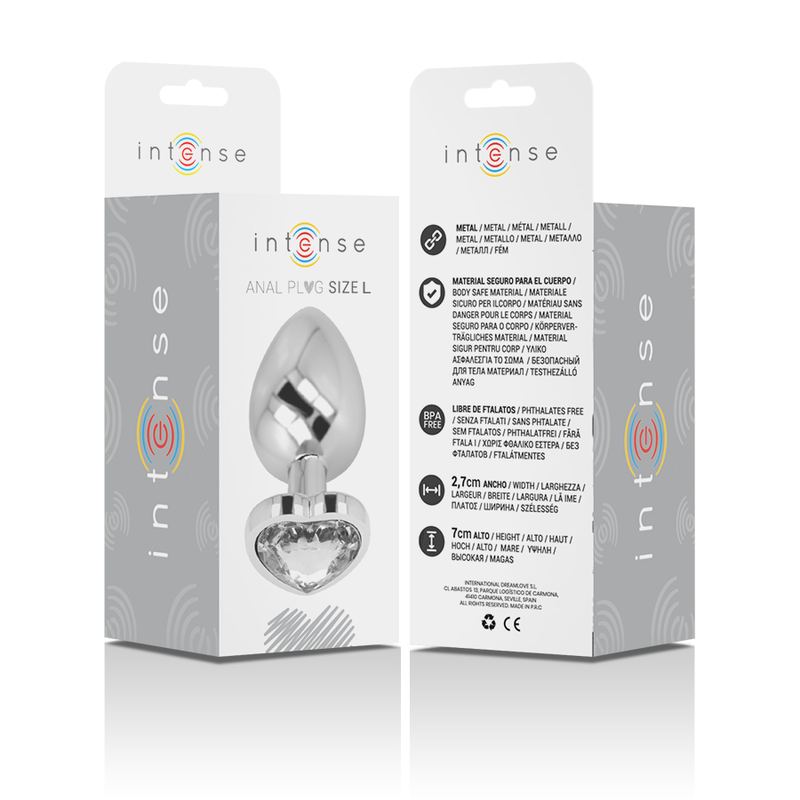 INTENS - ANAALPLUG METAAL ALUMINIUM WIT HART MAAT L