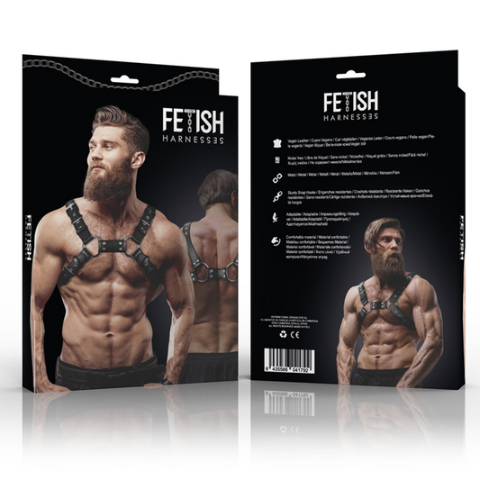 FETISH SUBMISSIVE HOUDING - VERSTELBAAR ECO-LEREN BORSTTUIG BULLDOG VOOR HEREN