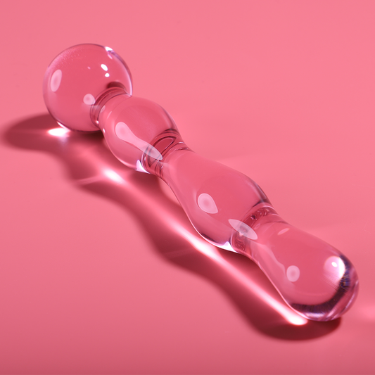 NEBULA SERIE VAN IBIZA - MODEL 13 DILDO KRISTAL ROZE 18 CM -O- 3.5 CM