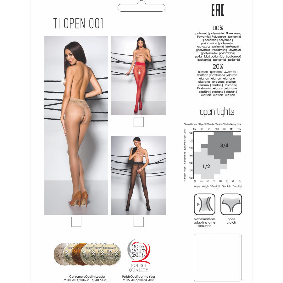 PASSION - TIOPEN 001 RODE MAILLOT 3/4 20 DEN