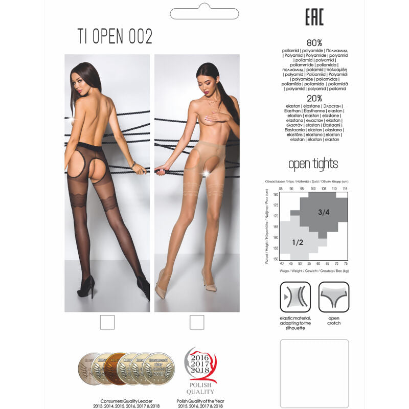 PASSION - TIOPEN 002 ZWARTE MAILLOT 3/4 20 DEN