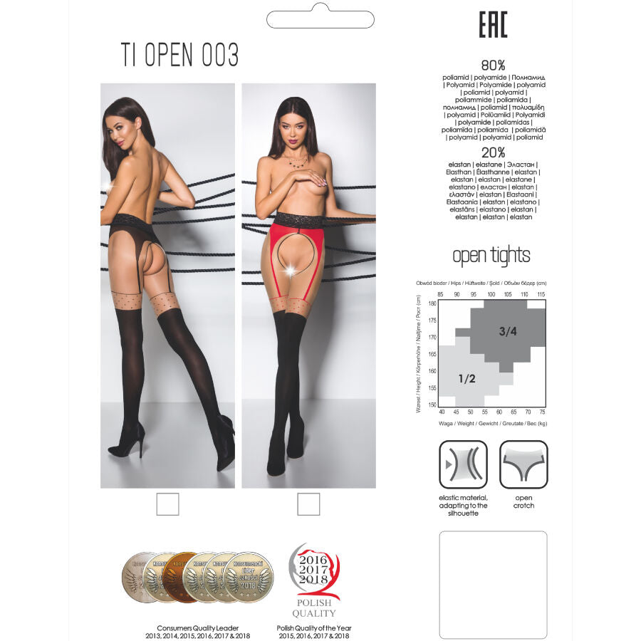 PASSION - TIOPEN 003 ZWARTE PANTY 1/2 20/40 DEN