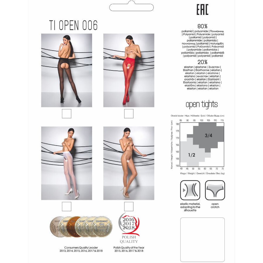 PASSION - TIOPEN 006 ZWARTE PANTY 3/4 30 DEN