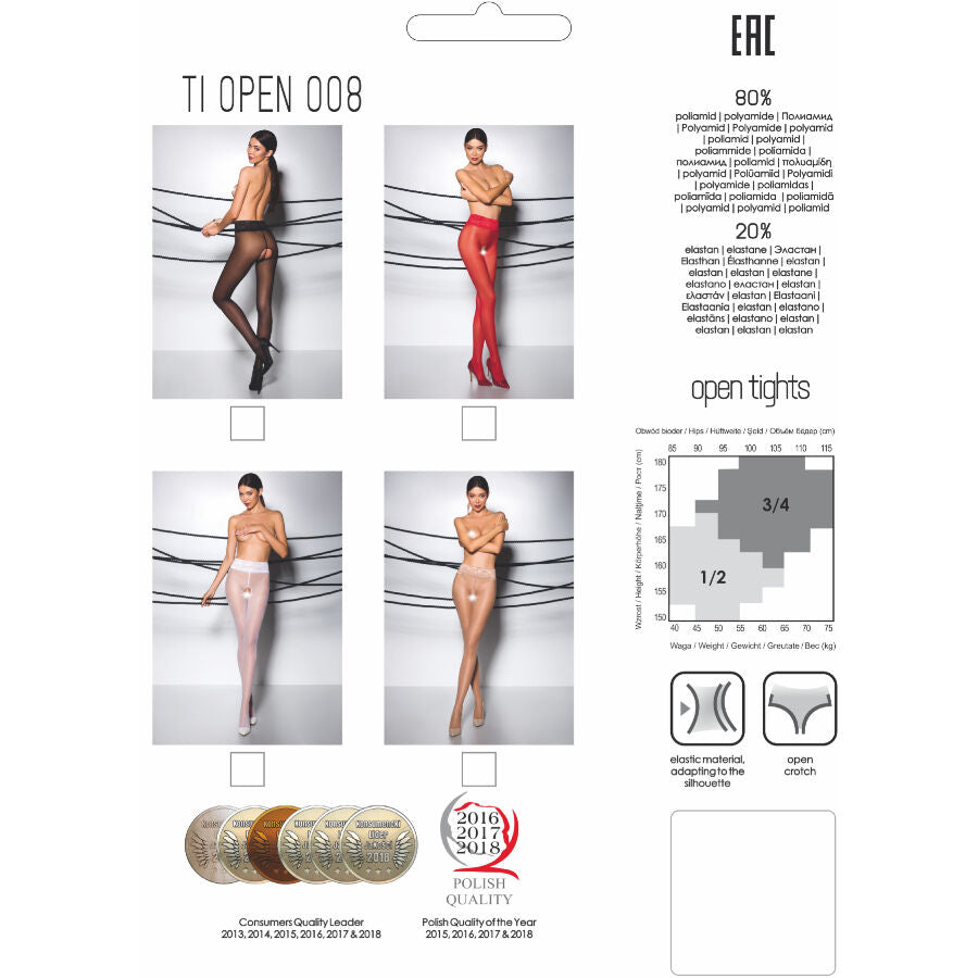 PASSION - TIOPEN 008 ZWARTE PANTY 3/4 30 DEN