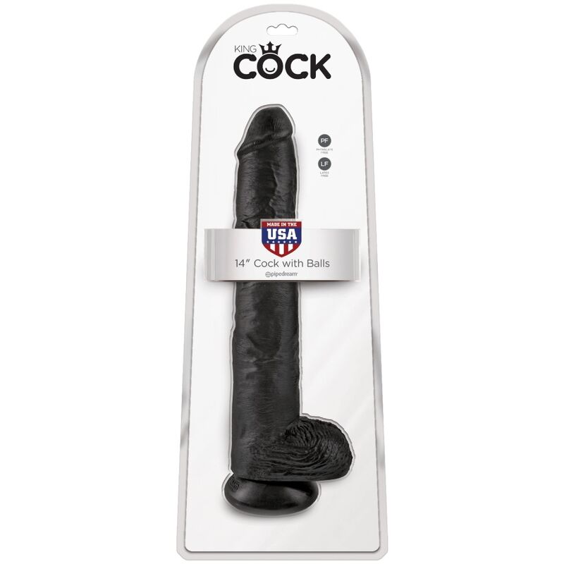 KING COCK - REALISTISCHE PENIS MET BALLEN 30,5 CM ZWART