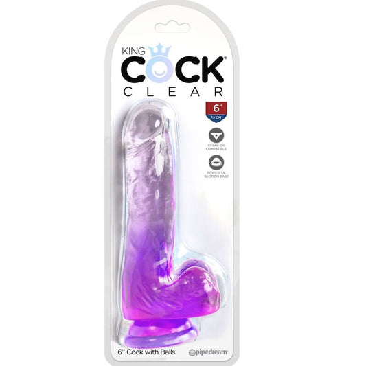 KING COCK - DUIDELIJKE REALISTISCHE PENIS MET BALLEN 13,5 CM PAARS