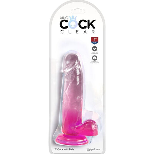 KING COCK - DUIDELIJKE REALISTISCHE PENIS MET BALLEN 15,2 CM ROZE