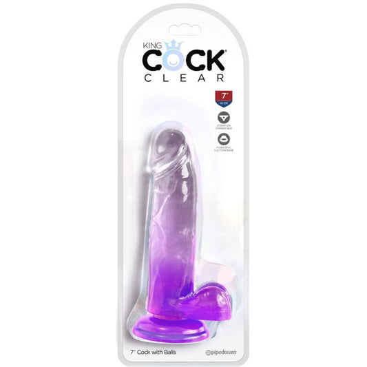 KING COCK - REALISTISCHE PENIS MET BALLEN 15,2 CM PAARS DOORZICHTIG