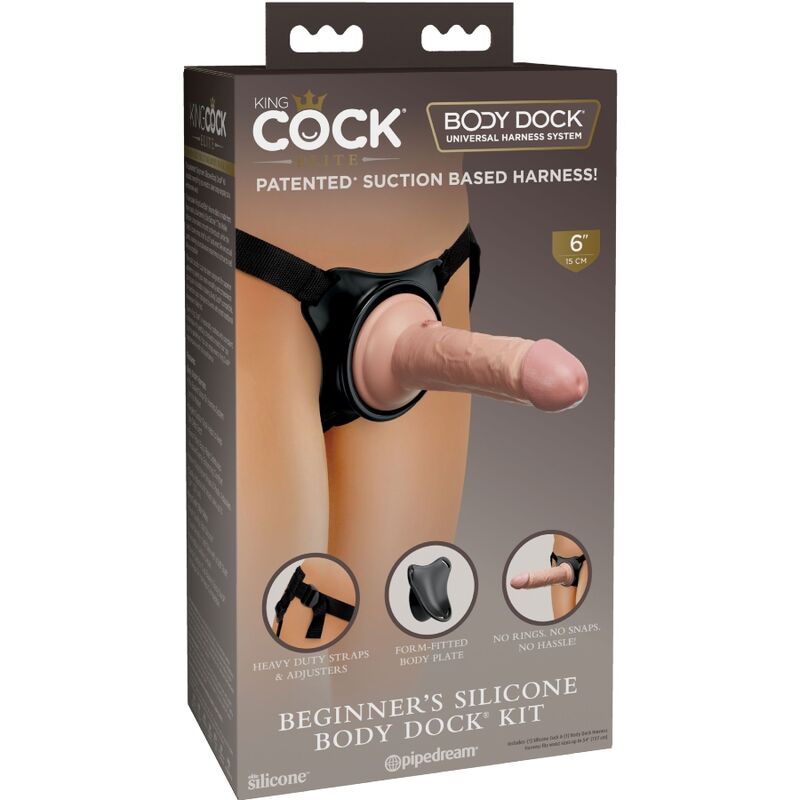 KING COCK - ELITE VERSTELBAAR HARNAS MET DILDO 15,2 CM VOOR BEGINNERS