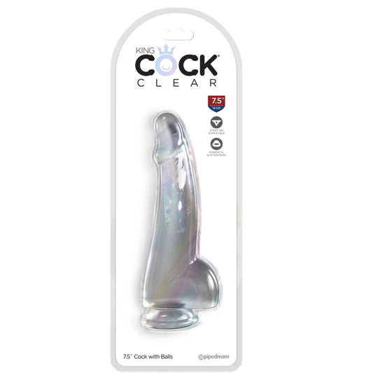 KING COCK - DOORZICHTIGE DILDO MET TESTIKELS 15,2 CM TRANSPARANT
