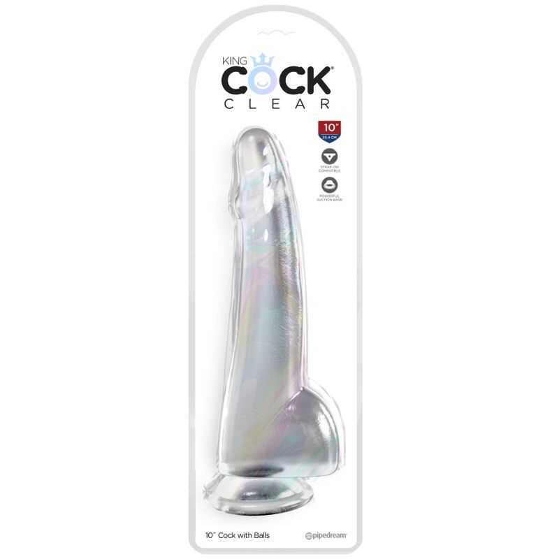 KING COCK - DUIDELIJKE DILDO MET TESTIKELS 19 CM TRANSPARANT