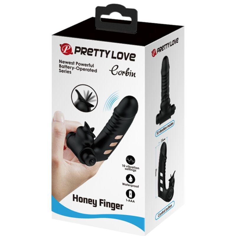 PRETTY LOVE - CORBIN BLACK VIBRATOR VINGERHOESJE