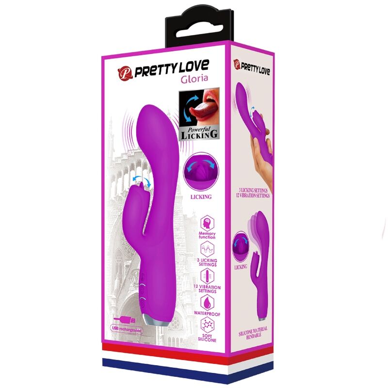 PRETTY LOVE - GLORIA OPLAADBARE KONIJNENVIBRATOR-WATERDICHT PAARS