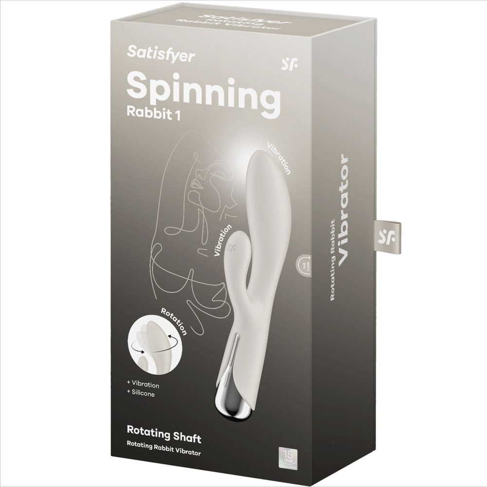 SATISFYER - SPINNING RABBIT 1 KLITORIS- EN G-PUNTSTIMULATIE BEIGE