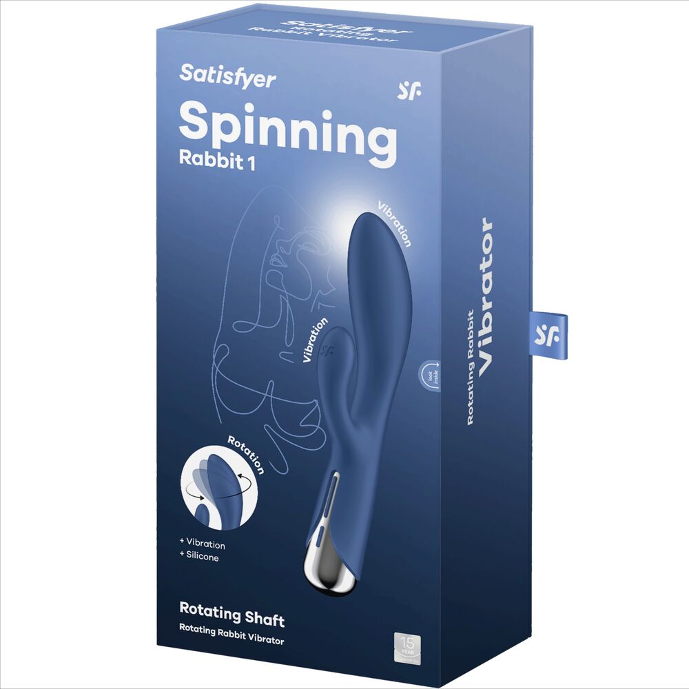 SATISFYER - SPINNING RABBIT 1 KLITORIS EN G-PUNT STIMULATIE BLAUW