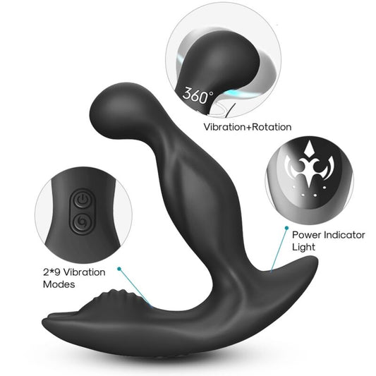ARMONY - BAT KING VIBRATOR ANAL PROSTAAT ROTATOR AFSTANDSBEDIENING ZWART