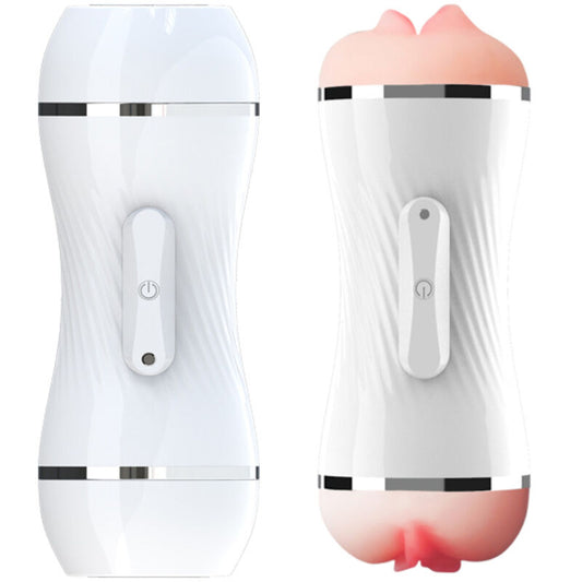 ARMONY - DUBBELE VAGINA- EN MONDVIBRATOR MASTURBATOR WIT