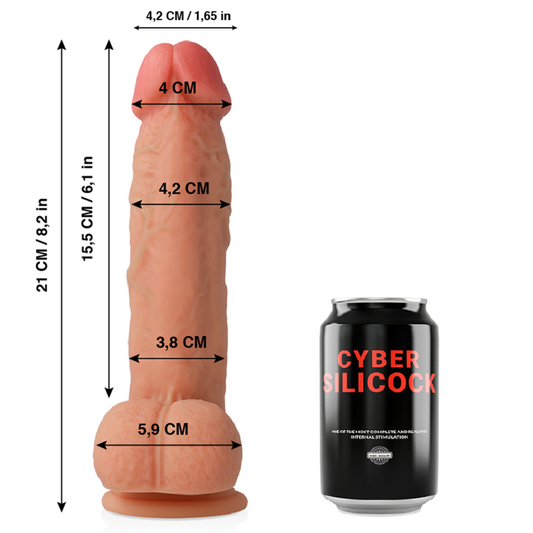 CYBER SILICOCK - SAUL ULTRA REALISTISCHE ZACHTE VLOEIBARE SILICONE 21 CM -O- 4.2 CM