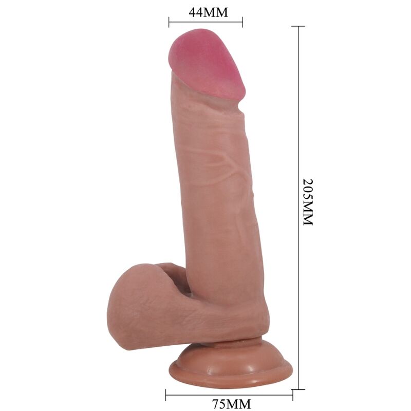 PRETTY LOVE - SLIDING SKIN SERIES REALISTISCHE DILDO MET SLIDING SKIN ZUIGNAP BRUIN 20.5 CM