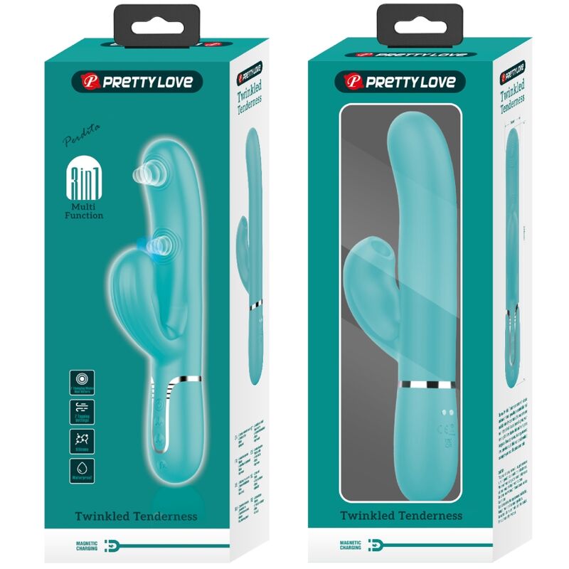 PRETTY LOVE - PERLITA MULTIFUNCTIONELE 3-IN-1 G-PUNT VIBRATOR AQUAGROEN