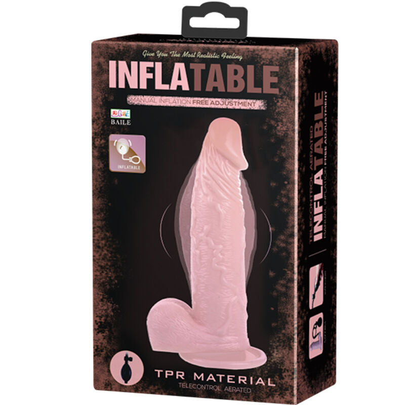 BAILE - REALISTISCHE OPBLAASBARE DILDO MET ZUIGNAP 15 CM