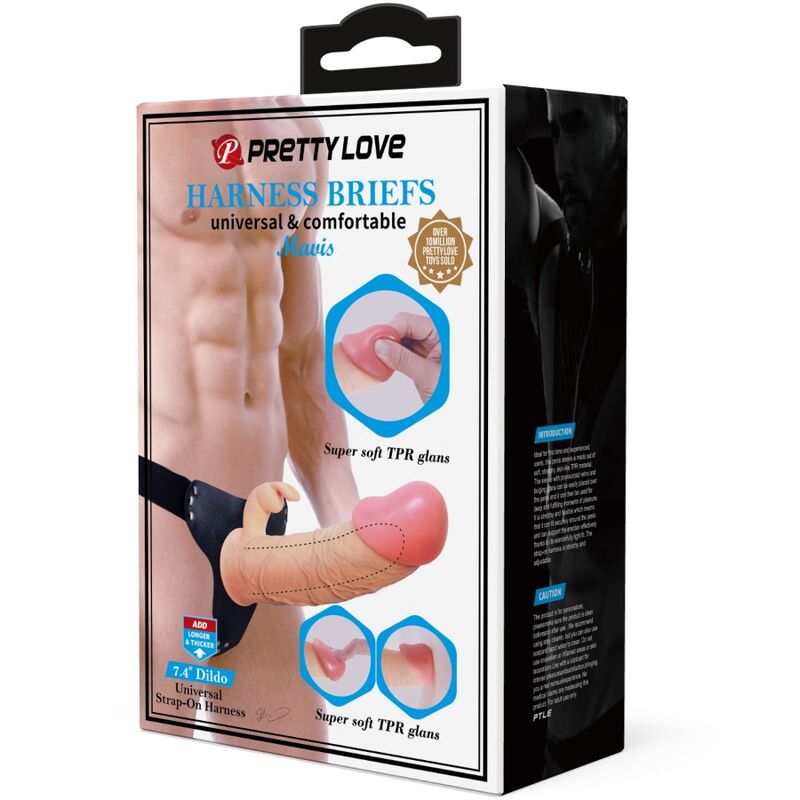 PRETTY LOVE - MAVIS TUIGJE UNIVERSELE SLIP MET DILDO 19 CM NATUURLIJK
