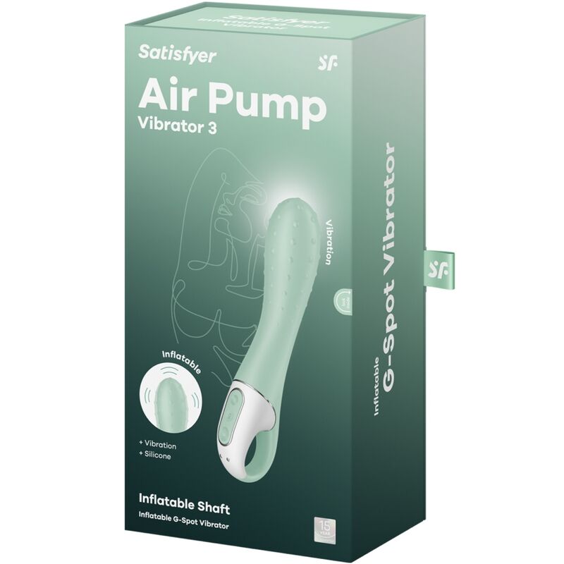 SATISFYER - LUCHTPOMPVIBRATOR 3 OPBLAASBARE G-SPOT MINT