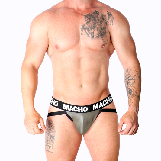 MACHO - MX27GR JOCK LEDER GRIJS BEIGE L