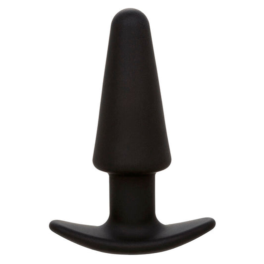 CALEXOTICS - ROCK BOTTOM TAPERED ANAL PLUG 10 VIBRATIES SILICONE ZWART