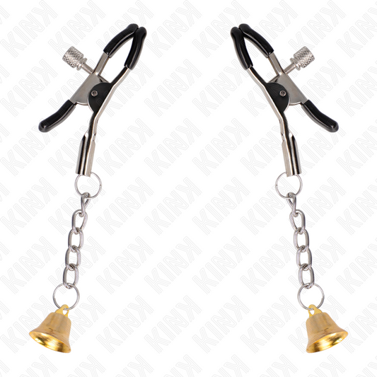 KINK - GOUDEN BELLETJE HANGER TEPELKLEMMEN 6 CM