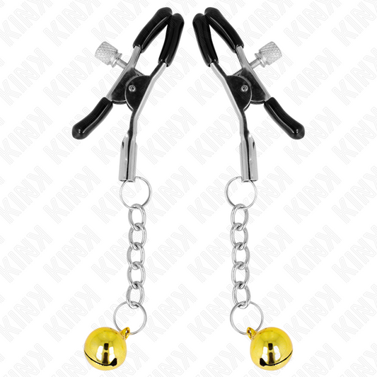 KINK - GOUDEN BELLETJES TEPELKLEMMEN 6 CM
