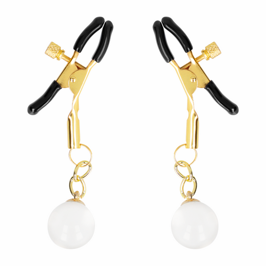KINK - GLASPAREL BORSTKLEMMEN GOUD 6 CM