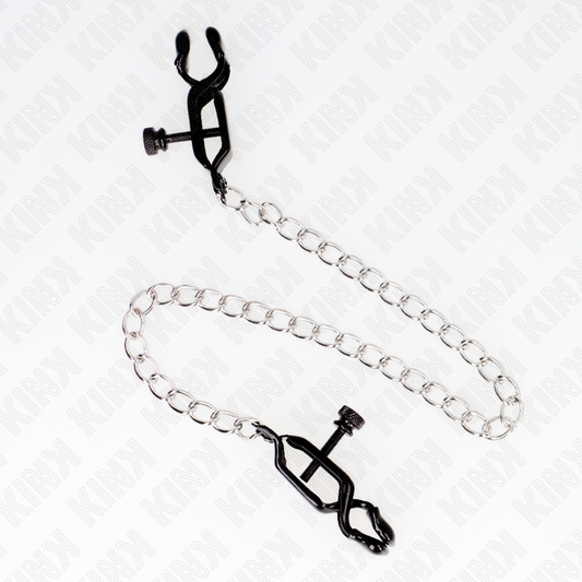 KINK - PLATTE KETTING NIPPELKLEMMEN ZILVER 30 CM