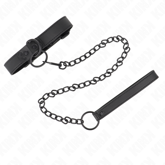 KINK - HALSBAND MET DONKERE LIJN 65 CM VERSTELBAAR 37-54 CM X 3 CM