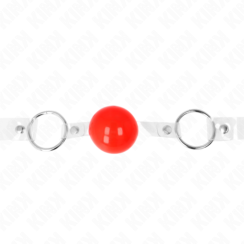 KINK - RODE TRANSPARANTE PVC BAL 4 CM KNEVEL VOOR MOND VERSTELBAAR