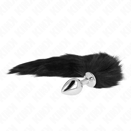 KINK - AARSPLUG MAAT M 8 X 3,5 CM MET SYNTHETISCHE STAART 40 CM ZWART
