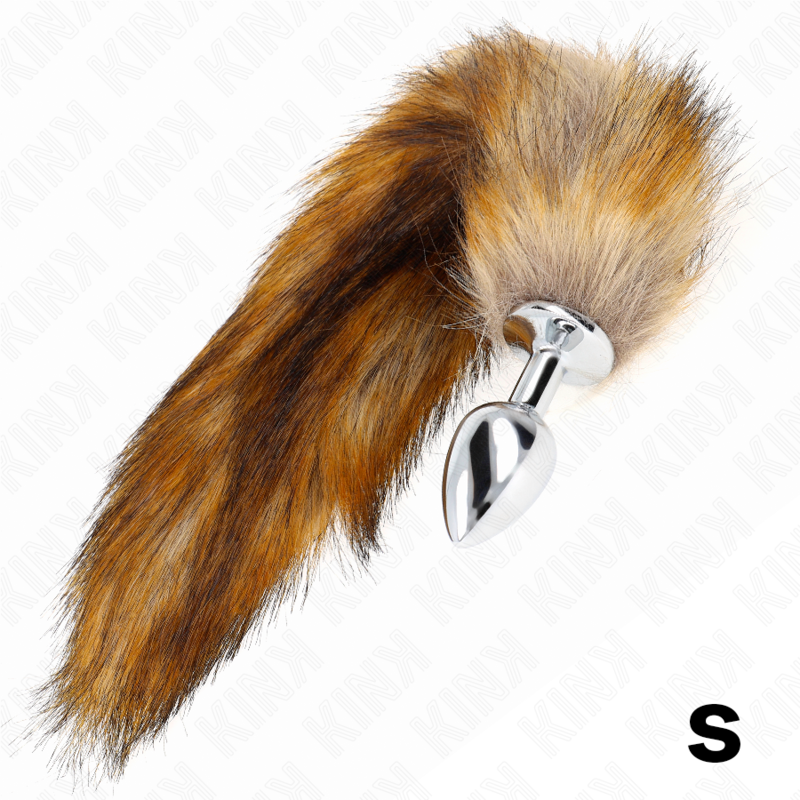 KINK - AALPLUG GROOTTE S 7 X 3 CM MET SYNTHETISCHE STAART 40 CM BRUIN