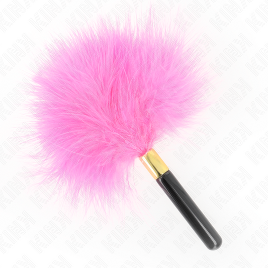 KINK - FUCHSIA GOUDEN METALEN KRIELEVEERTJES 18 CM