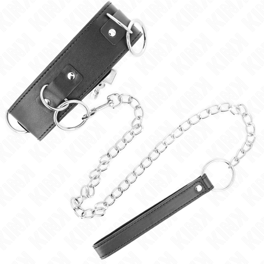 KINK - HALSBAND MET RIEM 65 CM 3 RING MODEL 2 VERSTELBAAR 36-43 CM X 5 CM